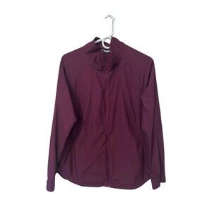 North Face Full Zip Jacket Womens Large Maroon Lightweight